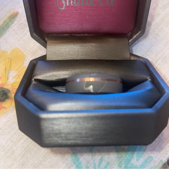 SHANE CO Wedding Band Damascus Steel Rose Gold New in Box with Receipt - Picture 14 of 16